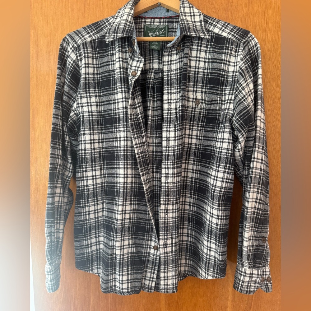 Woolrich Black and Cream Men’s Plaid Shirt